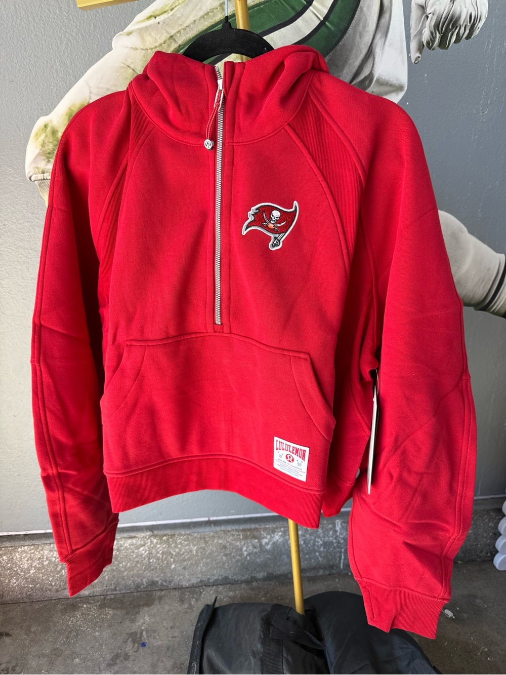 lululemon athletica Red Half-Zip Hoodie Vest